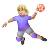Woman Playing Handball: Medium-Light Skin Tone Emoji 🤾🏼‍♀️ image - Samsung style