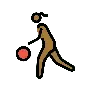 Woman Bouncing Ball: Medium-Dark Skin Tone Emoji ⛹🏾‍♀️ image - OpenMoji style