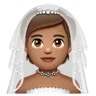 Person With Veil: Medium Skin Tone Emoji 👰🏽 image - WhatsApp style