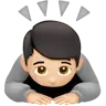 Person Bowing: Light Skin Tone Emoji 🙇🏻 image - Apple style