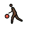 Man Bouncing Ball: Dark Skin Tone Emoji ⛹🏿‍♂️ image - OpenMoji style