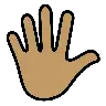 Hand With Fingers Splayed: Medium Skin Tone Emoji 🖐🏽 image - OpenMoji style