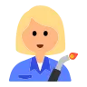 Woman Factory Worker: Medium-Light Skin Tone Emoji 👩🏼‍🏭 image - Tossface style