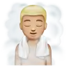 Man In Steamy Room: Medium-Light Skin Tone Emoji 🧖🏼‍♂️ image - WhatsApp style