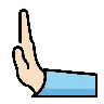 Leftwards Pushing Hand: Light Skin Tone Emoji 🫷🏻 image - OpenMoji style