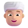 Person Wearing Turban: Medium-Light Skin Tone Emoji 👳🏼 image - Microsoft 3D Fluent style