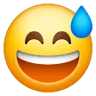 Emoji Volto sorridente con bocca aperta e sudore freddo 😅 image - Samsung style