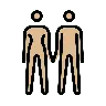 Woman And Man Holding Hands: Medium-Light Skin Tone Emoji 👫🏼 image - OpenMoji style