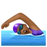 Woman Swimming: Medium-Dark Skin Tone Emoji 🏊🏾‍♀️ image - WhatsApp style