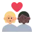 Couple With Heart: Person, Person, Medium-Light Skin Tone, Dark Skin Tone