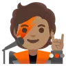 Singer: Medium Skin Tone Emoji 🧑🏽‍🎤 image - Google Noto Color style