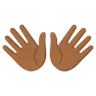 Open Hands: Medium-Dark Skin Tone Emoji 👐🏾 image - Google Noto Color style