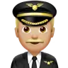 Man Pilot: Medium-Light Skin Tone Emoji 👨🏼‍✈️ image - Apple style