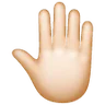 Raised Back Of Hand: Light Skin Tone Emoji 🤚🏻 image - Samsung style
