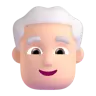 Man: Light Skin Tone, White Hair Emoji 👨🏻‍🦳 image - Microsoft 3D Fluent style
