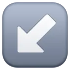 Down-Left Arrow Emoji ↙ image - Facebook Meta style