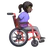 Woman In Manual Wheelchair Facing Right: Dark Skin Tone