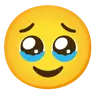 Twarz Powstrzymująca Łzy Emoji 🥹 image - Google Noto Color style