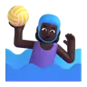 Woman Playing Water Polo: Dark Skin Tone Emoji 🤽🏿‍♀️ image - Microsoft 3D Fluent style