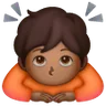 Person Bowing: Medium-Dark Skin Tone Emoji 🙇🏾 image - Samsung style