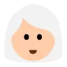 Woman: Light Skin Tone, White Hair Emoji 👩🏻‍🦳 image - Tossface style