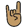 Sign Of The Horns: Medium Skin Tone Emoji 🤘🏽 image - OpenMoji style