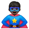 Man Superhero: Dark Skin Tone Emoji 🦸🏿‍♂️ image - Samsung style