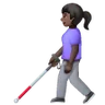 Woman With White Cane: Dark Skin Tone Emoji 👩🏿‍🦯 image - Samsung style