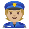 Police Officer: Medium-Light Skin Tone Emoji 👮🏼 image - Google Noto Color style