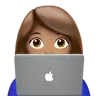 Woman Technologist: Medium Skin Tone Emoji 👩🏽‍💻 image - Apple style
