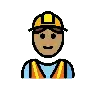 Construction Worker: Medium Skin Tone Emoji 👷🏽 image - OpenMoji style