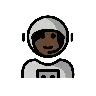 Woman Astronaut: Dark Skin Tone Emoji 👩🏿‍🚀 image - OpenMoji style