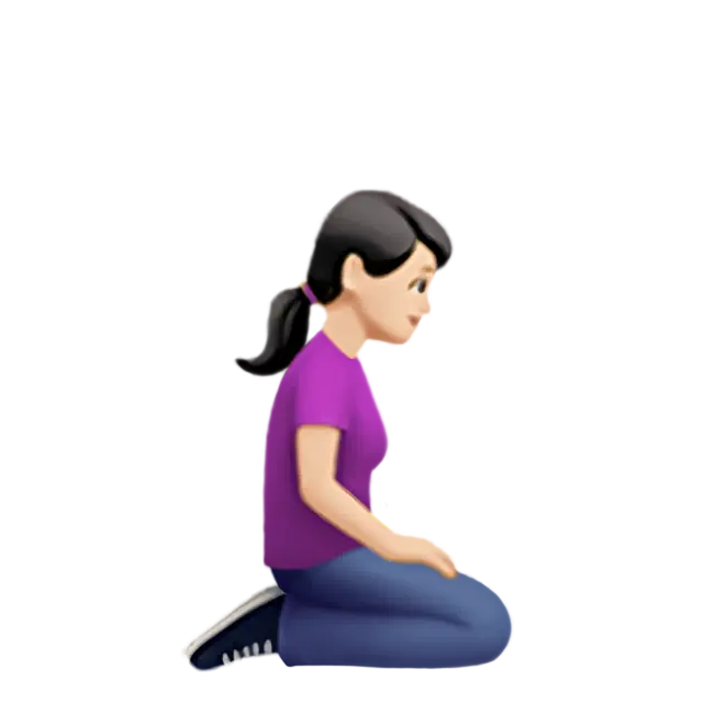 Woman Kneeling Facing Right: Light Skin Tone