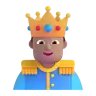 Prince: Medium Skin Tone Emoji 🤴🏽 image - Microsoft 3D Fluent style