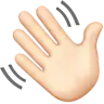 Waving Hand: Light Skin Tone Emoji 👋🏻 image - Apple style
