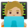 Technologist: Medium-Light Skin Tone Emoji 🧑🏼‍💻 image - Google Noto Color style