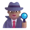 Man Detective: Medium Skin Tone Emoji 🕵🏽‍♂️ image - Microsoft 3D Fluent style