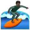 Person Surfing: Dark Skin Tone Emoji 🏄🏿 image - WhatsApp style