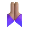 Folded Hands: Medium Skin Tone Emoji 🙏🏽 image - Microsoft 3D Fluent style