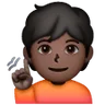 Deaf Person: Dark Skin Tone Emoji 🧏🏿 image - Samsung style