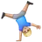 Man Cartwheeling: Medium-Light Skin Tone