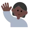Person Raising Hand: Dark Skin Tone Emoji 🙋🏿 image - Tossface style