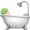 Person Taking Bath: Light Skin Tone Emoji 🛀🏻 image - Apple style