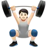 Person Lifting Weights: Light Skin Tone Emoji 🏋🏻 image - Apple style
