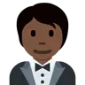 Person In Tuxedo: Dark Skin Tone Emoji 🤵🏿 image - Twitter / X (Twemoji) style