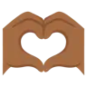 Heart Hands: Medium-Dark Skin Tone Emoji 🫶🏾 image - Google Noto Color style