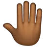 Raised Back Of Hand: Medium-Dark Skin Tone Emoji 🤚🏾 image - WhatsApp style