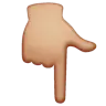 Backhand Index Pointing Down: Medium-Light Skin Tone Emoji 👇🏼 image - WhatsApp style