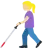 Woman With White Cane: Medium-Light Skin Tone
