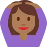 Woman Gesturing Ok: Medium-Dark Skin Tone Emoji 🙆🏾‍♀️ image - Twitter / X (Twemoji) style